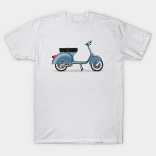 Classic motorcycle scooter in blue metal T-Shirt